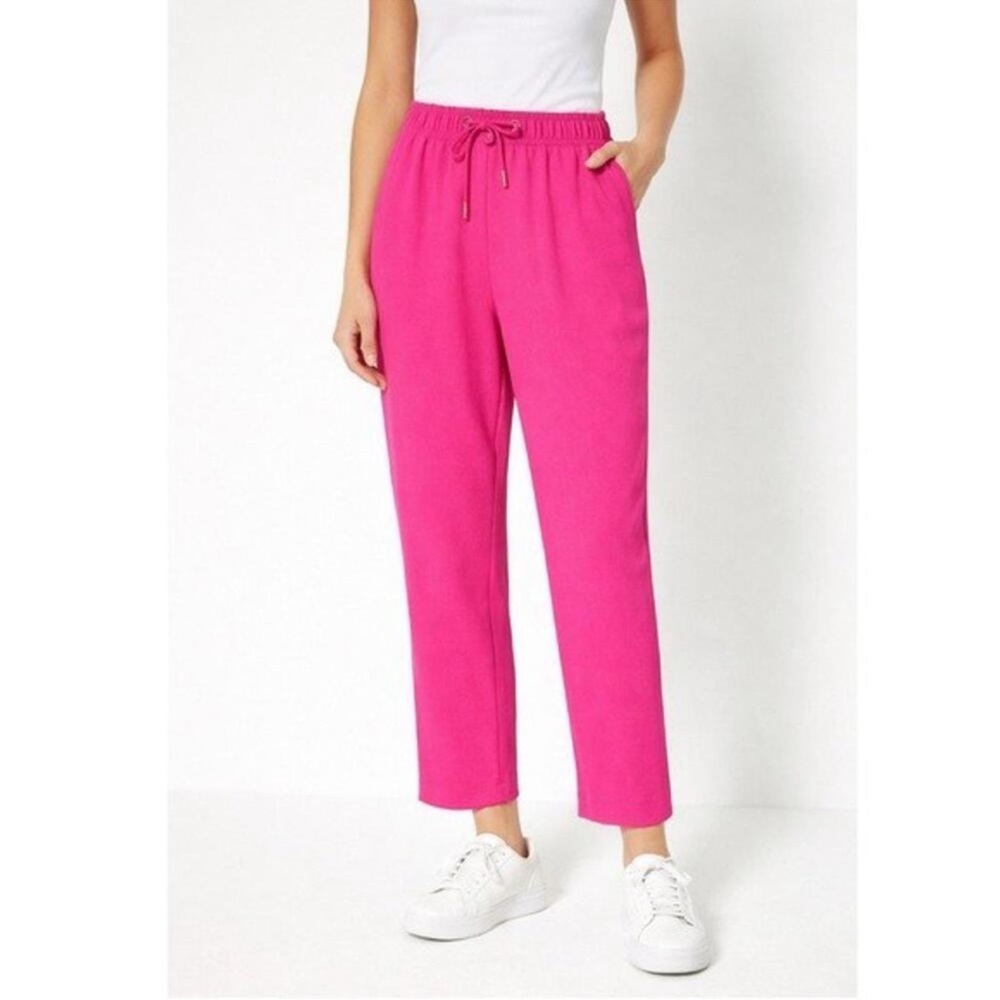 NWT French Connection Emiko Whisper Ruth Pants In Wild Rosa Sz 6 drawstring